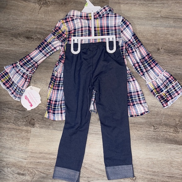 2 piece flannel and legging style outfit 4T NWT - Picture 8 of 10